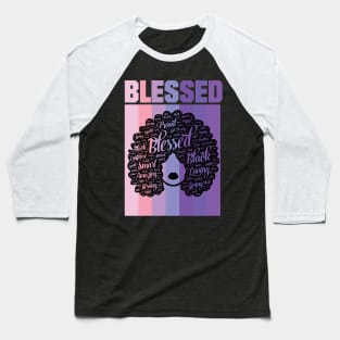 Blessed Words in Afro Christian Religious Baseball T-Shirt